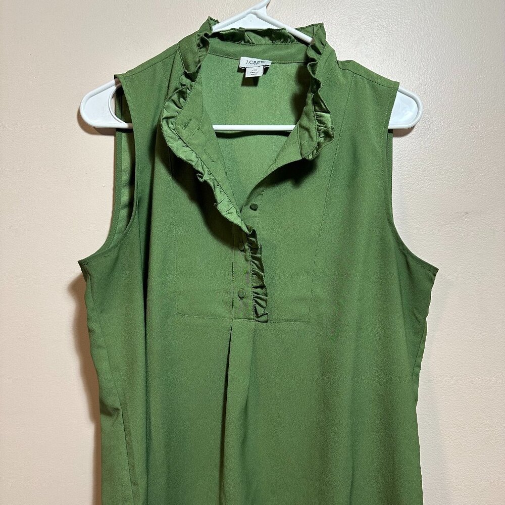 J. Crew Button-up Ruffle Tank Size 10